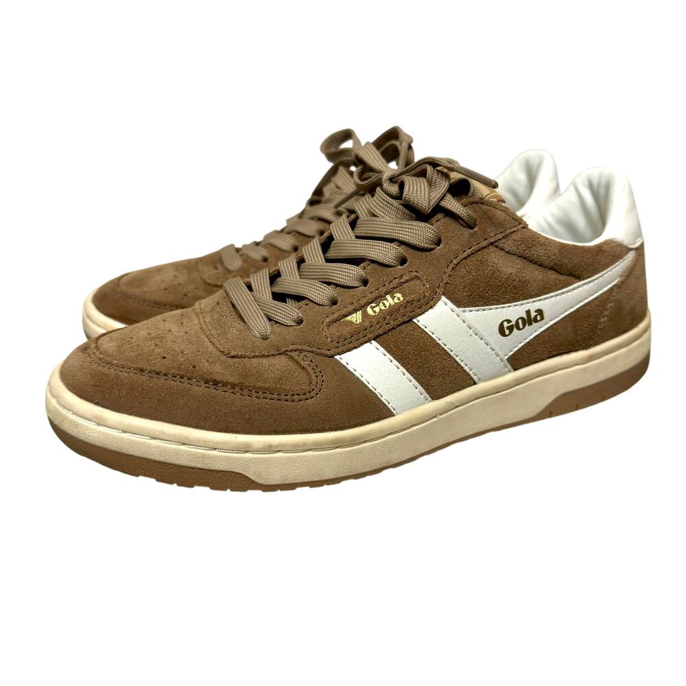 Gola Women’s Hawk Suede Leather Brown & White Sneakers Retro Style Sz: US 6